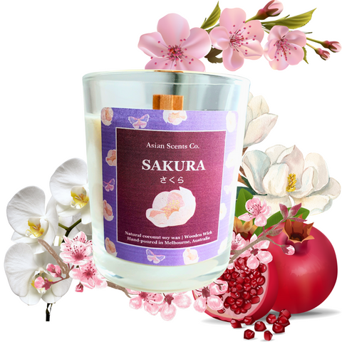 Sakura scented candle